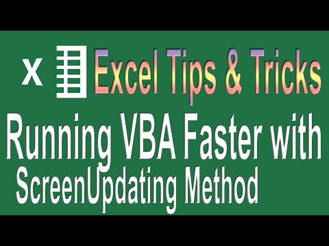 Running VBA code faster with Screen Updating Method | Excel VBA Tips n Tricks #4