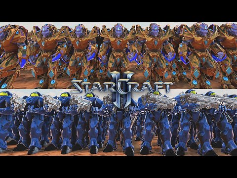 250,000 Terran Marines vs 200,000 Protoss Zealots - Starcraft Fight! - UEBS 2