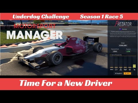 Motorsport Manager Lets play #05 - Underdog Challenge - Time For A New Driver