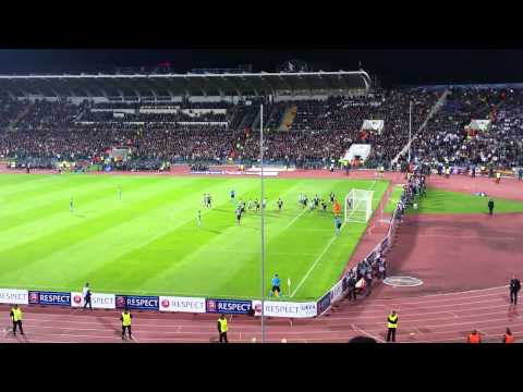Bulgaria Ludogorets vs Real Madrid.  First goal!