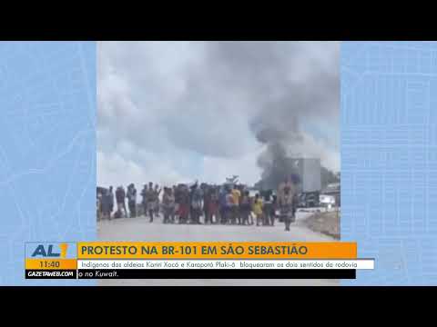 Indígenas bloqueiam BR-101 e interditam rodovia em AL - 25/03/26