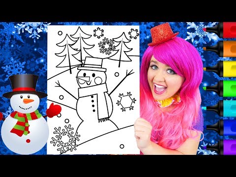 Coloring Snowman Winter Wonderland Coloring Page Prismacolor Markers | KiMMi THE CLOWN Video