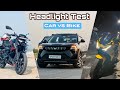 Mahindra XUV 3x0 Vs Pulsar N250 Vs Karizma XMR Headlight Test Unbelievable