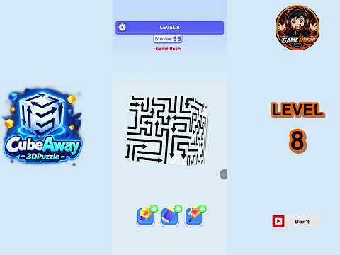 CubeAway 3D Puzzle Level 8 Walkthrough | Solution & Gameplay