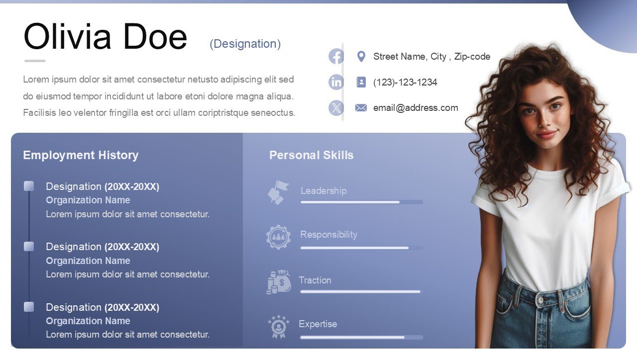 One Page Resume Animated PPT Template