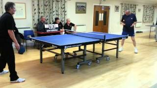 preview picture of video 'Wolds TT Triples Tournament Chris (Butterfly) v Derek (Stiga) on 14 January 2014'