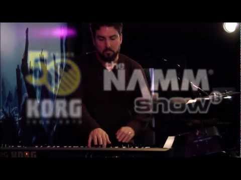 Korg at NAMM 2013- Derek Sherinian with the Kronos Music Workstation and KingKorg Synthesizer