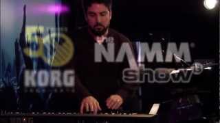 Korg at NAMM 2013- Derek Sherinian with the Kronos Music Workstation and KingKorg Synthesizer