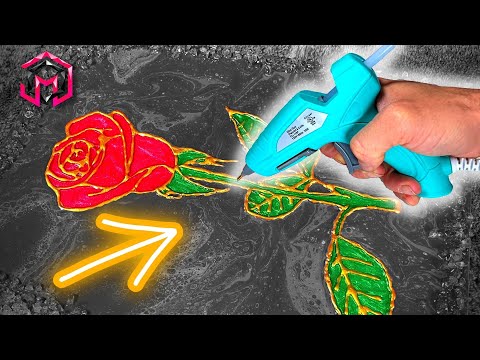 NEXT LEVEL POURING - Glue Gun + Acrylic Pouring is EXTREMELY Satisfying