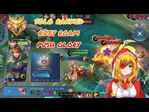 MLBB - solo ranked ruby roam domi push glory MVP gameplay - yusagi