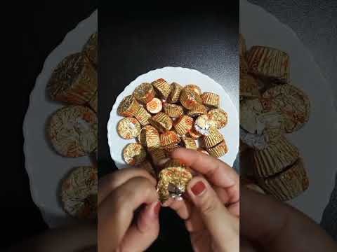 Filling Plate With Reese's Miniature Peanut Butter Cups ASMR 😋
