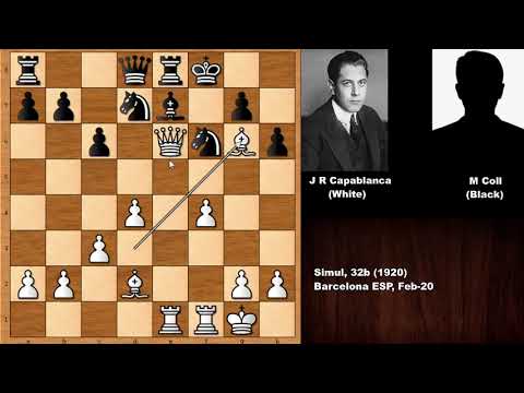 Elegant Smothered Mate: Capablanca vs M Coll (1920)