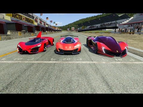 Ferrari Xezri Competizione Concept vs Ferrari F80 Concpet vs Ferrari Impronta Concept at Old Spa