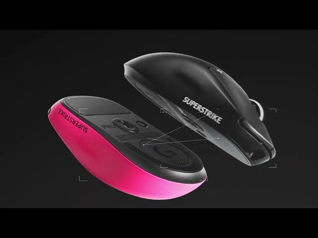 Logitech G PRO X3 SUPERSTRIKE Draadloze Muis 44000 DPI Midnight Black video