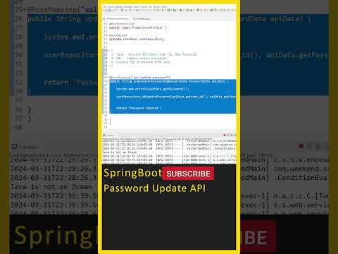 Springboot Tutorial Update Password Java Spring Bootjava Tutorial In Telugujava Tutorial Shorts