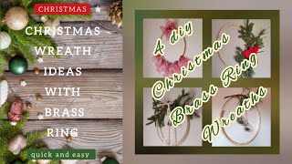 Decorative Christmas Wreath With Brass Ring/ Beautiful Ideas for Dollar Tree Brass Rings on a Budget