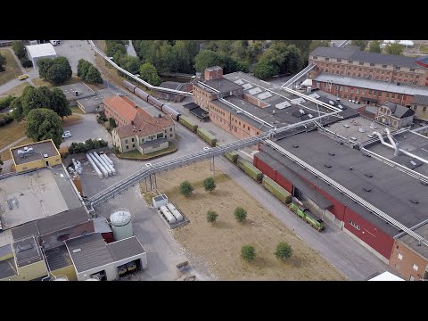 Freight train (1)6691 shunting in Mariestad (drone only footage)