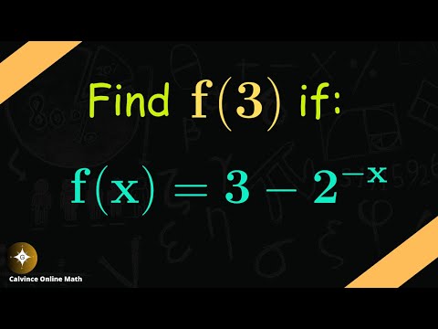 Mastering IGCSE Mathematics: Step-by-Step Guide to Evaluating Functions | f(3) if f(x)=3-2^-x
