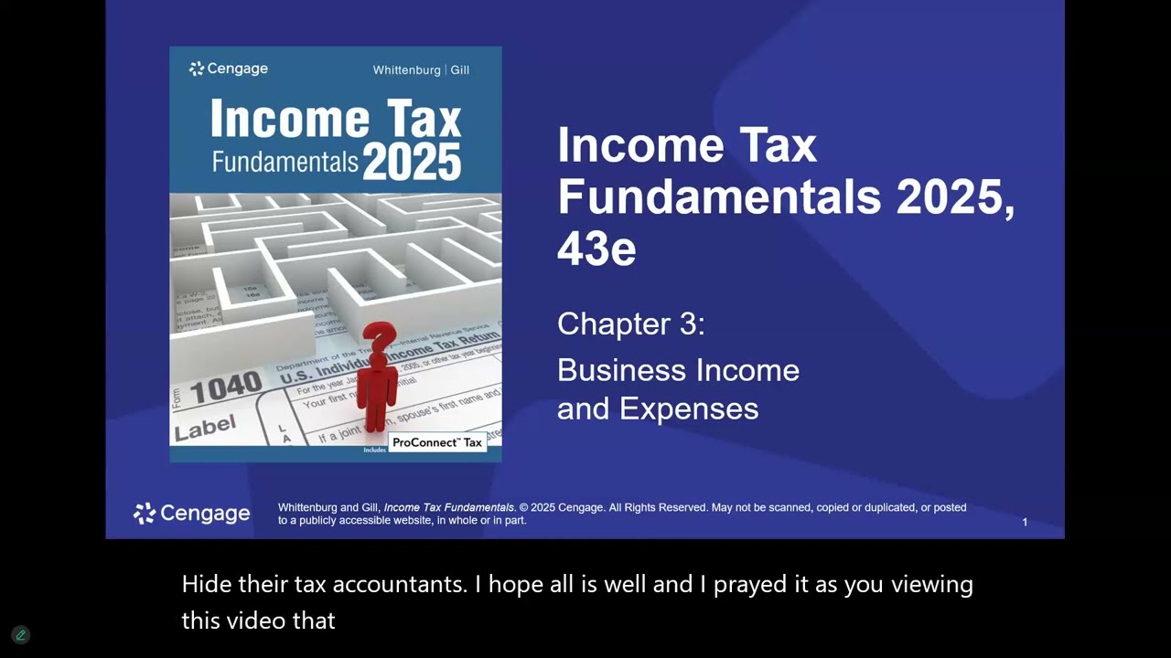 Chapter 3 Overview – Income Tax Fundamentals 2025: Business Income & Expenses