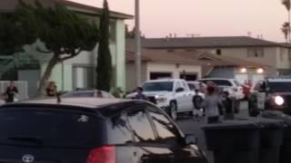 CHP OFFICER PLAYING SOCCER WITH THE BOYS.