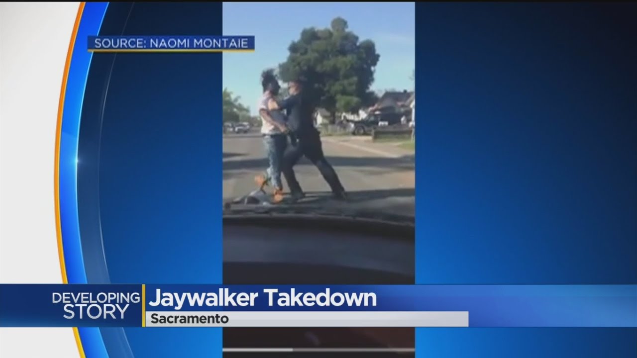 Sacramento Police Officer On Leave After Jaywalker Takedown Caught On Camera