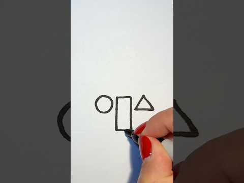 How to draw a house with shapes🔺🔴 Step by step drawing for kids