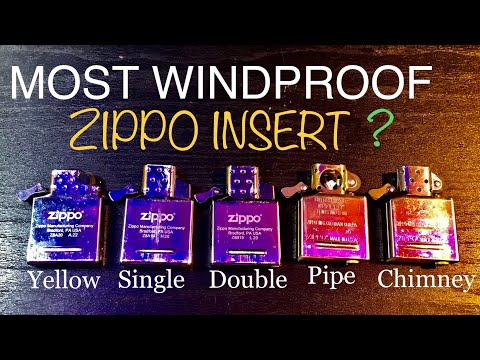 What Is The Most WINDPROOF Zippo Insert ? Yellow Flame, Single , Double Torch , Pipe or Chimney