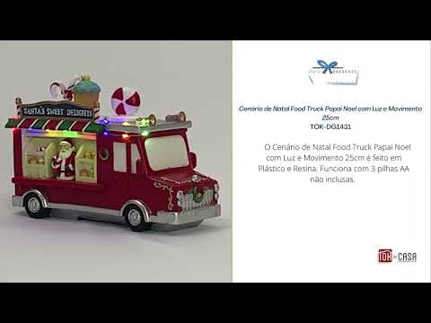 Cenário de Natal Food Truck Papai Noel com Luz e Movimento 25cm -  Dadepresente