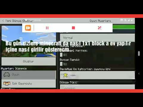 Minrcraft pe 1x1 ev yapma