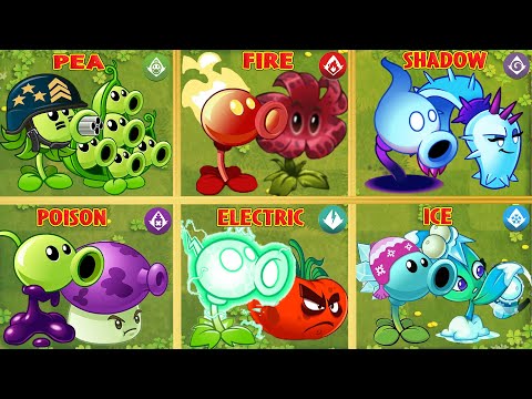 Pvz 2 Gameplay - 6 Best Pair PEA Plants Vs Team Zombies - Which Team Will Win ？