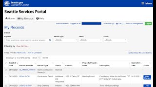 Seattle Services Portal - New My Records
