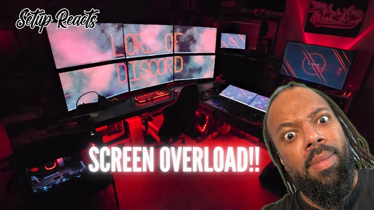 6 32-inch Monitors in a Maximalist Work Setup