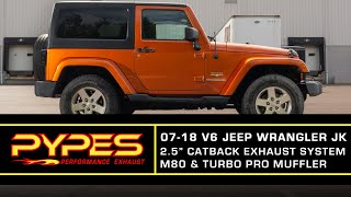 SJJ21T High-Ground Clearance Cat-Back Exhaust System w/Turbo Pro Muffler for 2007-2018 Jeep Wrangler JK, JKU - video thumbnail 4