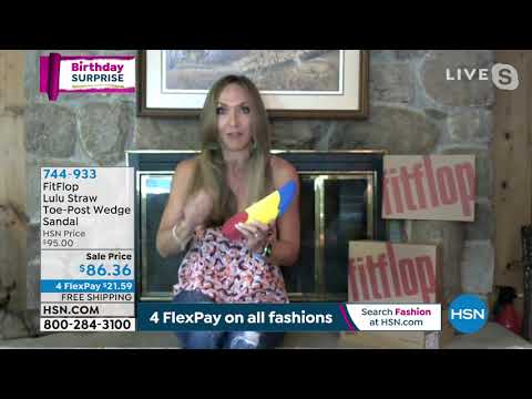 FitFlop Lulu Straw ToePost Wedge Sandal