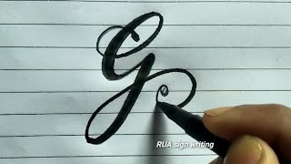 Write the letter G in cursive  G stylish writing  