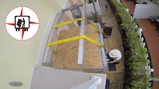 HOW TO HOIST A 400 POUND REFRIGERATOR TO A 2nd FLOOR #fridgehoisting #refrigeratorhoisting