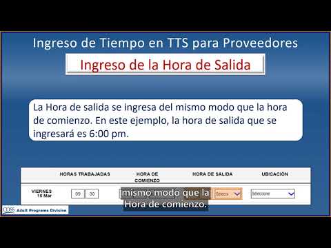 Tts Time Entry For Providers Spanish