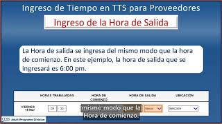 TTS Time Entry for Providers Spanish