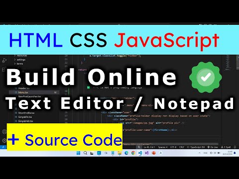 Build Text Editor Notepad With Html Css And Javascript Learn Web Development Source Code