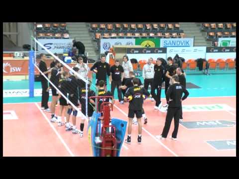 Trening przed meczem w Jastrzębiu