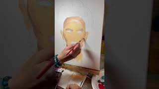 Painting Frida’s portrait with acrylic is easy.