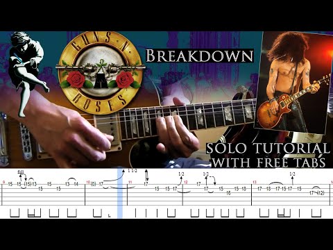 Guns N' Roses - Breakdown guitar solo lesson (with tablatures and backing tracks)