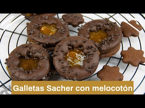 Galletas Sacher rellenas de melocotón