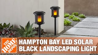 Hampton Bay Solar Black LED Path Landscaping Light | The Home Depot
