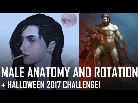 Critique Hour! Male anatomy and rotation! + Halloween 2017 challenge!