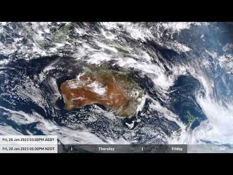 21 Jan 2023, 3 days, Australia / New Zealand weather, timelapse - 8K
