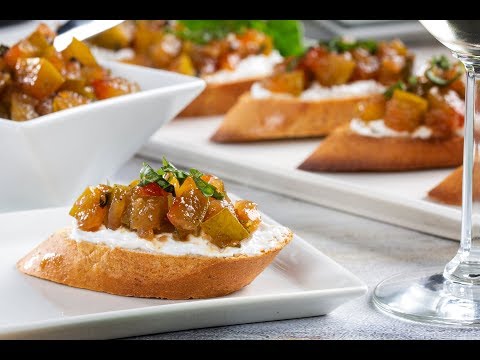 Pickled Watermelon Rind Bruschetta Bites