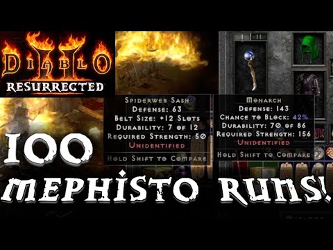 Diablo 2 Resurrected:  100 Mephisto Runs Drop Highlights!