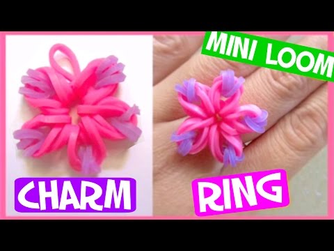 Rainbow Flower Charm/Ring with Mini Loom SUPER EASY