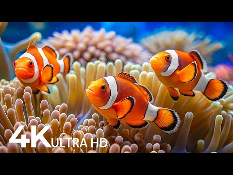 DREAM AQUARIUM 4K - Marine Life, Sea Animals and Coral Reef - Fish Tank Sounds for Deep Sleep #59